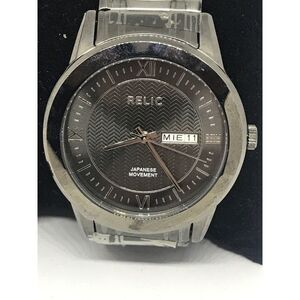 Relic ZR121309 Men Gunmetal Stainless Steel Analog Dial Quartz Genuine Watch No4